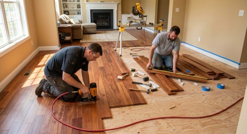 Cherry Floor Installation in Austin, TX